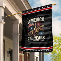 America 250 Years George Washington Riding Tyrannosaurus Rex Patriotic Garden Flag