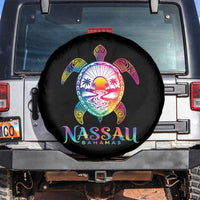Nassau Bahamas Beach Vacation Spare Tire Cover Tie Dye Sea Turtle