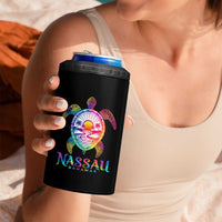 Nassau Bahamas Beach Vacation 4 in 1 Can Cooler Tumbler Tie Dye Sea Turtle