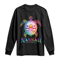 Nassau Bahamas Beach Vacation Long Sleeve Shirt Tie Dye Sea Turtle