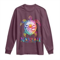 Nassau Bahamas Beach Vacation Long Sleeve Shirt Tie Dye Sea Turtle