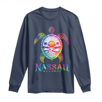 Nassau Bahamas Beach Vacation Long Sleeve Shirt Tie Dye Sea Turtle