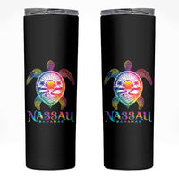 Nassau Bahamas Beach Vacation Skinny Tumbler Tie Dye Sea Turtle