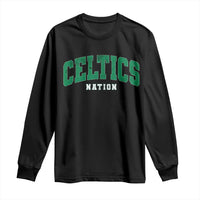 Celtic Nation Long Sleeve Shirt Sports Varsity Aesthetic Letters Cap