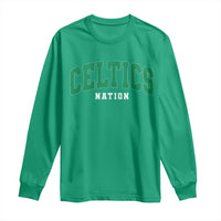 Celtic Nation Long Sleeve Shirt Sports Varsity Aesthetic Letters Cap