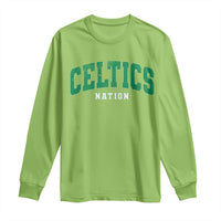 Celtic Nation Long Sleeve Shirt Sports Varsity Aesthetic Letters Cap