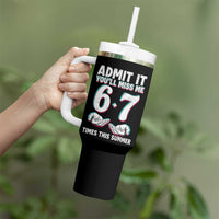 Admit It You'll Miss Me 67 Times This Summer Tumbler With Handle Funny Last Day of School Six Seven Meme
