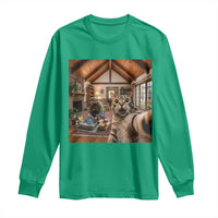 Cat Selfie with Man Funny Cat Dad Long Sleeve Shirt