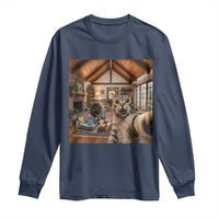 Cat Selfie with Man Funny Cat Dad Long Sleeve Shirt