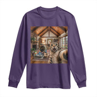 Cat Selfie with Man Funny Cat Dad Long Sleeve Shirt