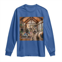 Cat Selfie with Man Funny Cat Dad Long Sleeve Shirt