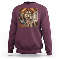 Cat Selfie with Man Funny Cat Dad Sweatshirt