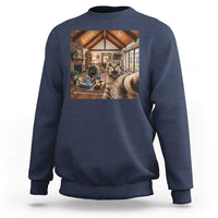 Cat Selfie with Man Funny Cat Dad Sweatshirt