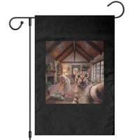 Cat Selfie with Woman Funny Cat Mom Garden Flag