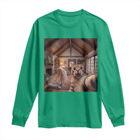 Cat Selfie with Woman Funny Cat Mom Long Sleeve Shirt