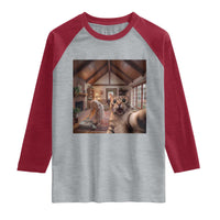 Cat Selfie with Woman Funny Cat Mom Raglan Shirt