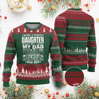 I Am Not A Perfect Daughter But My Dad Loves Me And That Is Enough Ugly Christmas Sweater Girl Dad Father's Day Gifts
