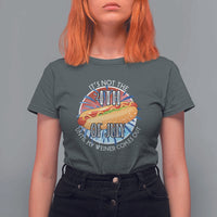 Funny Independence Day T Shirt For Women It's Not 4th Of July Until My Wiener Comes Out Hot Dog USA Flag - Wonder Print Shop