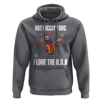 Funny Fourth Of July Hoodie Hot Diggity Dog I Love USA - Wonder Print Shop
