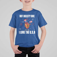 Funny Fourth Of July T Shirt For Kid Hot Diggity Dog I Love USA - Wonder Print Shop
