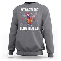 Funny Fourth Of July Sweatshirt Hot Diggity Dog I Love USA - Wonder Print Shop