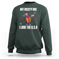 Funny Fourth Of July Sweatshirt Hot Diggity Dog I Love USA - Wonder Print Shop