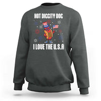 Funny Fourth Of July Sweatshirt Hot Diggity Dog I Love USA - Wonder Print Shop