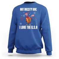 Funny Fourth Of July Sweatshirt Hot Diggity Dog I Love USA - Wonder Print Shop