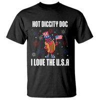 Funny Fourth Of July T Shirt Hot Diggity Dog I Love USA - Wonder Print Shop