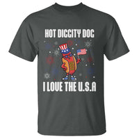 Funny Fourth Of July T Shirt Hot Diggity Dog I Love USA - Wonder Print Shop