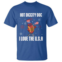 Funny Fourth Of July T Shirt Hot Diggity Dog I Love USA - Wonder Print Shop