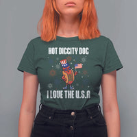 Funny Fourth Of July T Shirt For Women Hot Diggity Dog I Love USA - Wonder Print Shop