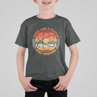 Chemistry Science T Shirt For Kid Think Like A Proton Stay Positive Retro Elements - Wonder Print Shop