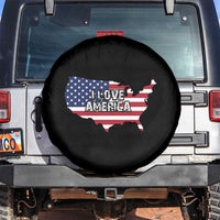 Fourth Of July Spare Tire Cover I Love America USA Flag Map