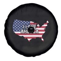 Fourth Of July Spare Tire Cover I Love America USA Flag Map