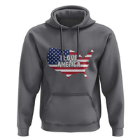 Fourth Of July Hoodie I Love America USA Flag Map - Wonder Print Shop