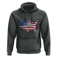 Fourth Of July Hoodie I Love America USA Flag Map - Wonder Print Shop