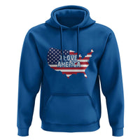 Fourth Of July Hoodie I Love America USA Flag Map - Wonder Print Shop