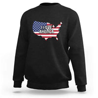 Fourth Of July Sweatshirt I Love America USA Flag Map - Wonder Print Shop