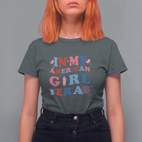 Fourth Of July T Shirt For Women In My American Girl Era Red White Blue Independence Day Peace - Wonder Print Shop