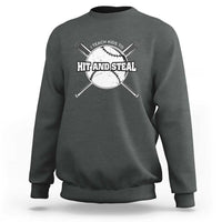 Baseball Dad Sweatshirt I Teach Kids To Hit And Steal Bat Ball Coach - Wonder Print Shop