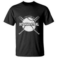 Baseball Dad T Shirt I Teach Kids To Hit And Steal Bat Ball Coach - Wonder Print Shop