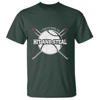 Baseball Dad T Shirt I Teach Kids To Hit And Steal Bat Ball Coach - Wonder Print Shop