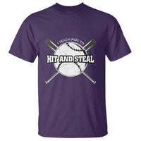 Baseball Dad T Shirt I Teach Kids To Hit And Steal Bat Ball Coach - Wonder Print Shop