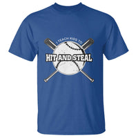 Baseball Dad T Shirt I Teach Kids To Hit And Steal Bat Ball Coach - Wonder Print Shop