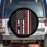 Funny Best Dog Dad Ever Spare Tire Cover Fathers Day Vintage American Flag Paw Prints