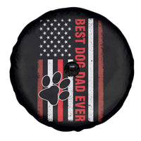Funny Best Dog Dad Ever Spare Tire Cover Fathers Day Vintage American Flag Paw Prints