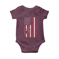 Funny Best Dog Dad Ever Baby Onesie Fathers Day Vintage American Flag Paw Prints