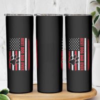 Funny Best Dog Dad Ever Skinny Tumbler Fathers Day Vintage American Flag Paw Prints
