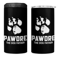 Funny Pawdre The Dog Father 4 in 1 Can Cooler Tumbler Fur Dad Fathers Day Vintage Paw Prints